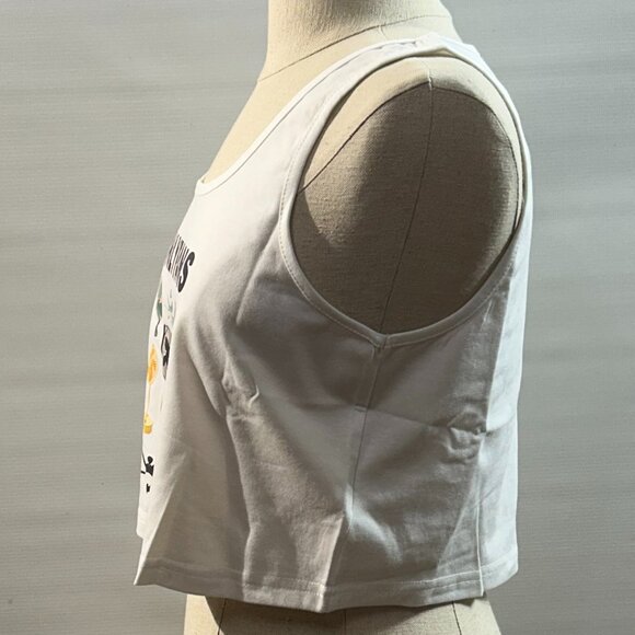 Shein White Crop Top Tanktop Only Fans Size Small - Picture 4 of 5